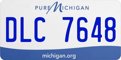 MI license plate DLC7648