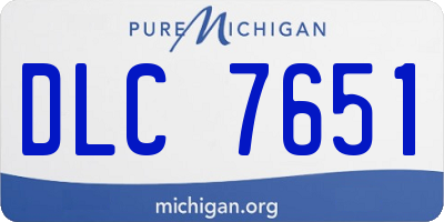 MI license plate DLC7651
