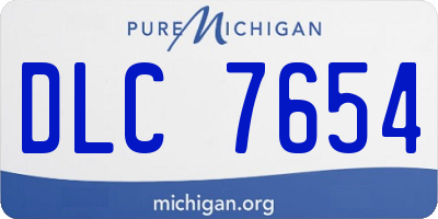 MI license plate DLC7654