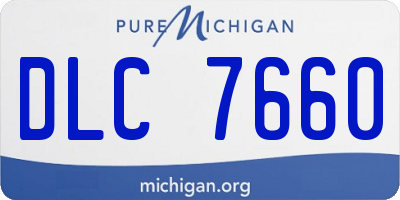 MI license plate DLC7660