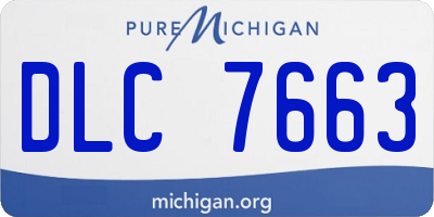 MI license plate DLC7663