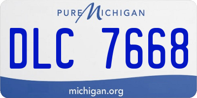 MI license plate DLC7668