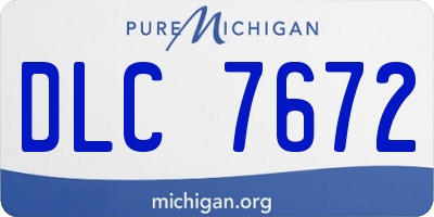 MI license plate DLC7672