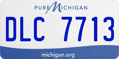 MI license plate DLC7713
