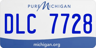 MI license plate DLC7728