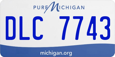 MI license plate DLC7743
