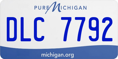 MI license plate DLC7792