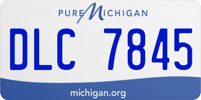 MI license plate DLC7845