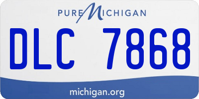 MI license plate DLC7868