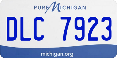 MI license plate DLC7923