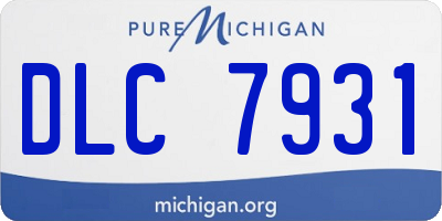 MI license plate DLC7931