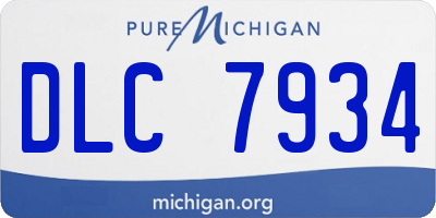 MI license plate DLC7934