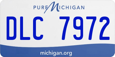 MI license plate DLC7972