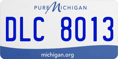 MI license plate DLC8013