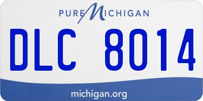 MI license plate DLC8014