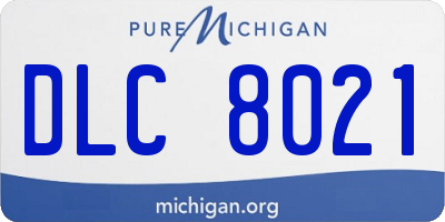MI license plate DLC8021
