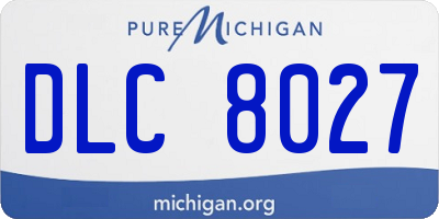 MI license plate DLC8027
