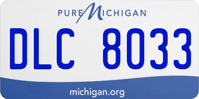 MI license plate DLC8033