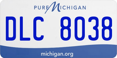 MI license plate DLC8038