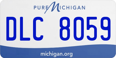 MI license plate DLC8059