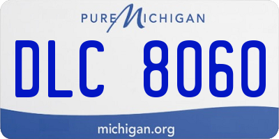 MI license plate DLC8060