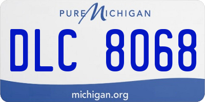 MI license plate DLC8068