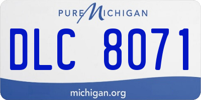 MI license plate DLC8071