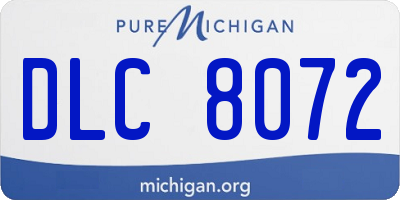 MI license plate DLC8072
