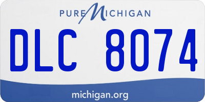 MI license plate DLC8074
