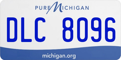 MI license plate DLC8096