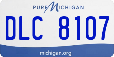 MI license plate DLC8107