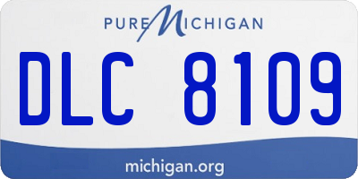 MI license plate DLC8109
