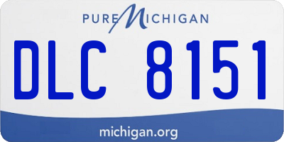 MI license plate DLC8151