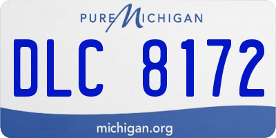 MI license plate DLC8172