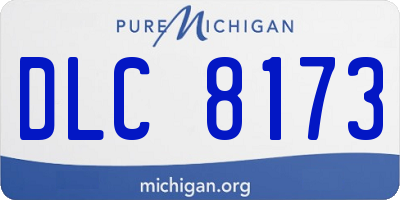 MI license plate DLC8173