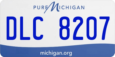 MI license plate DLC8207