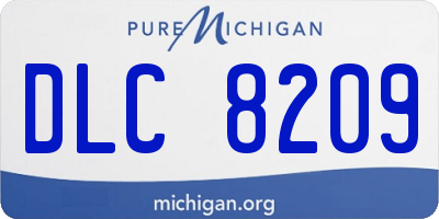 MI license plate DLC8209