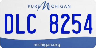 MI license plate DLC8254