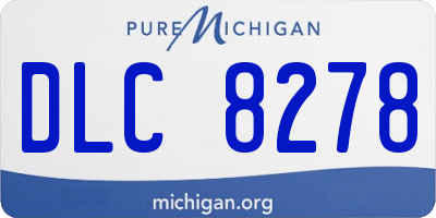 MI license plate DLC8278