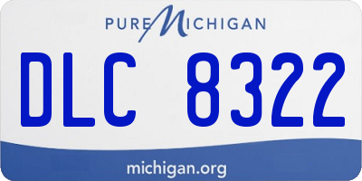 MI license plate DLC8322