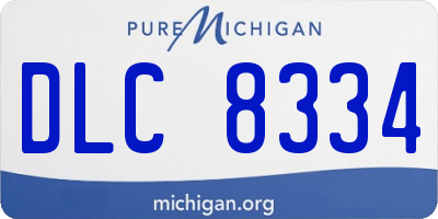 MI license plate DLC8334