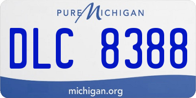 MI license plate DLC8388
