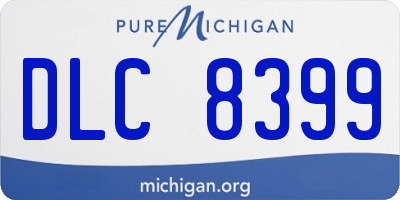 MI license plate DLC8399
