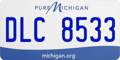 MI license plate DLC8533