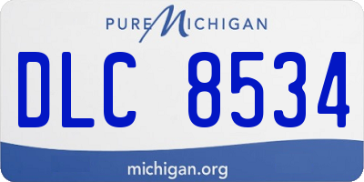 MI license plate DLC8534
