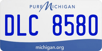MI license plate DLC8580