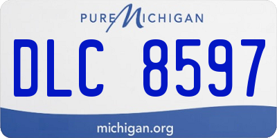 MI license plate DLC8597