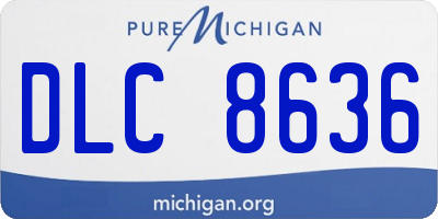 MI license plate DLC8636