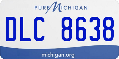 MI license plate DLC8638
