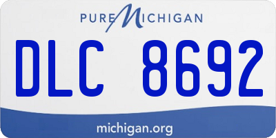 MI license plate DLC8692